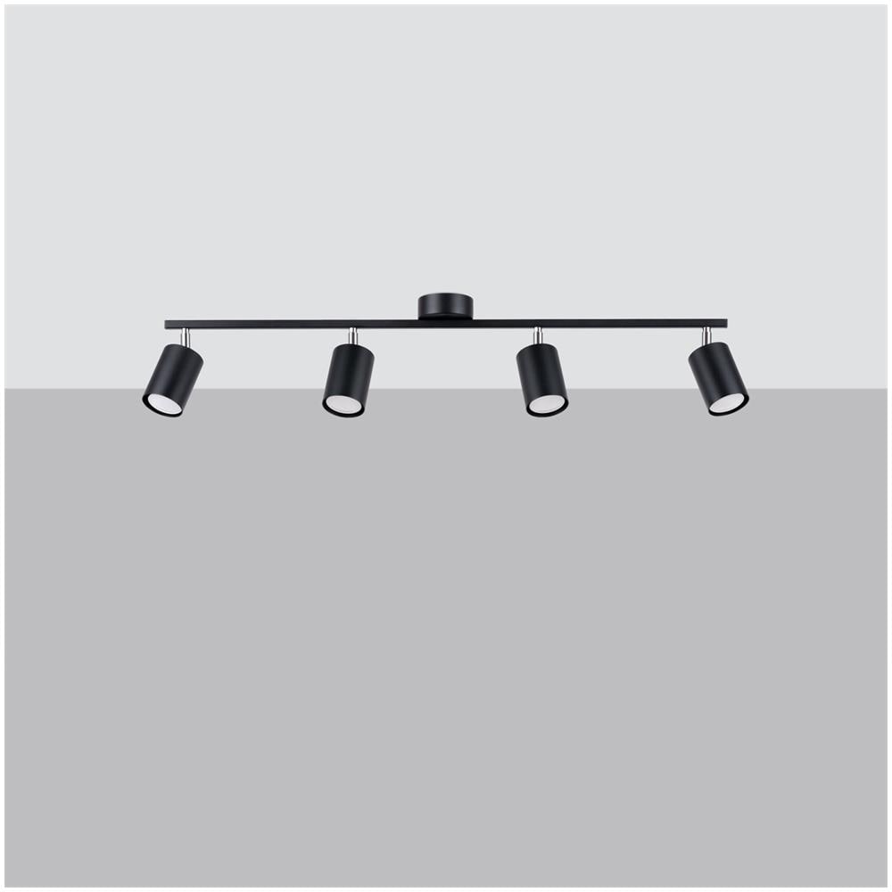 Lampada A Soffitto Lemmi 4l Nero Sl. 1168 - Moderno Lampade Da Soffitto Nero 20x100x24 Cm - Foto 2