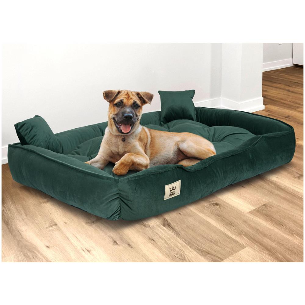 130x105 cm Letto per cani in velluto verde scuro impermeabile - Foto 5