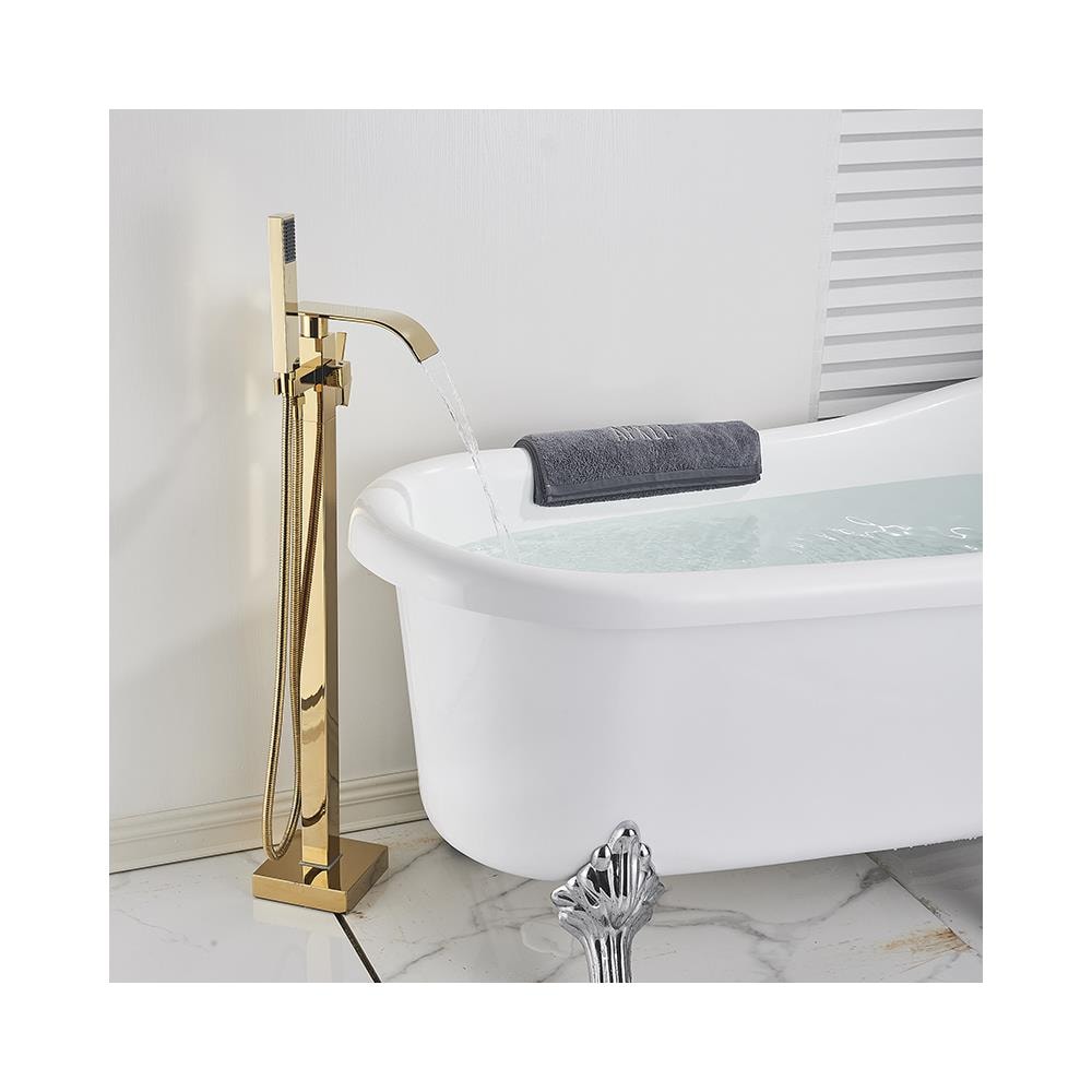 Rubinetto per vasca da bagno indipendente, Blackswan, tipo M88, modello oro lucido, misura 98 cm - Foto 4