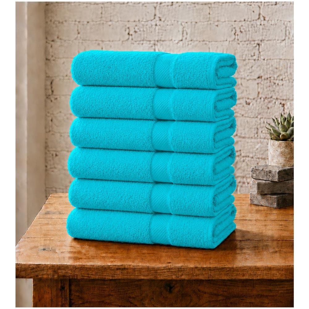 Set 6 Asciugamani Viso 55x100 cm - Eleganza e Comfort per il Tuo Bagno - Scuba Blu - Foto 1