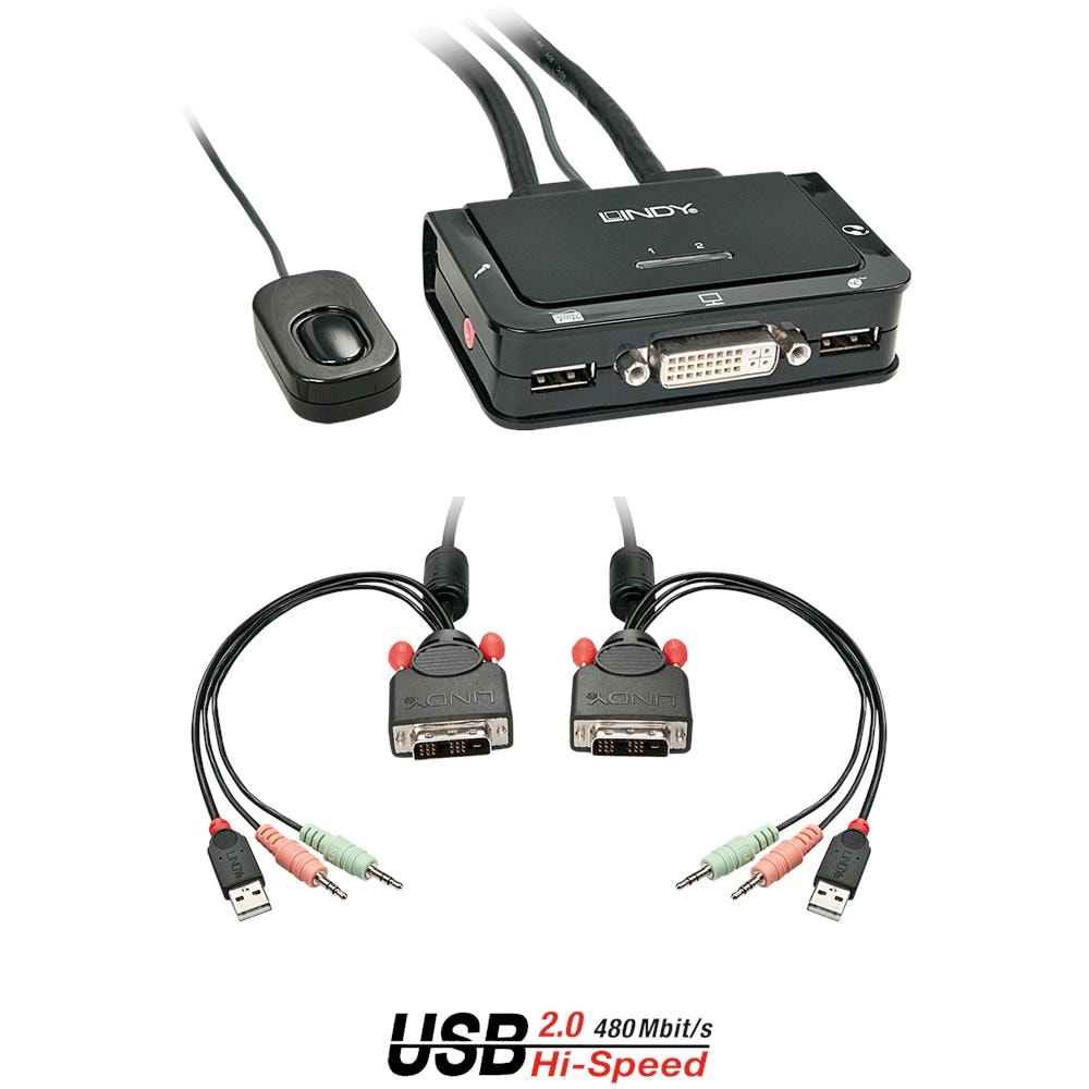 KVM Switch Compact USB Audio DVI, 2 Porte - Foto 4