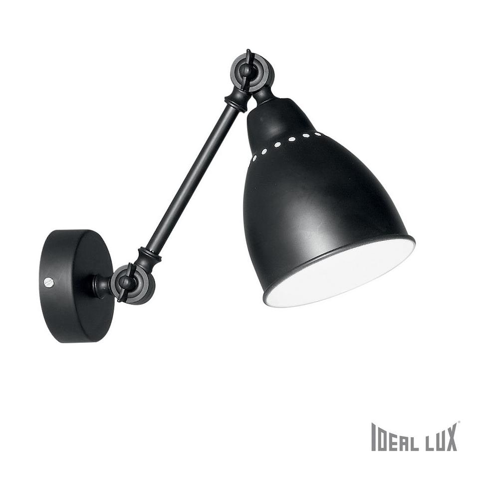 Lampada Da Parete Newton Ap1 Nero Max 1 X 60w E27 - 240v - Foto 1