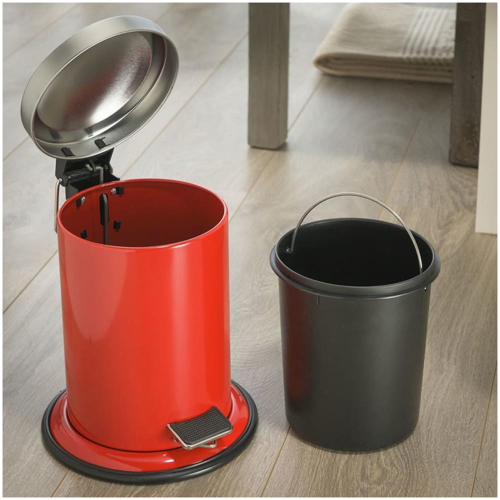 Cestino Con Pedale Acero Rosso 3 L 361732459 - Foto 2