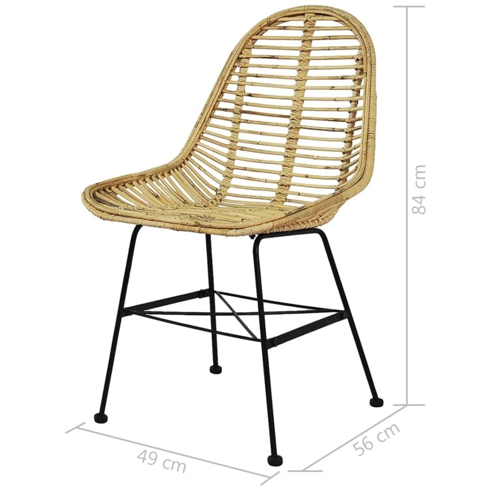 Sedie Da Pranzo Set 6 Pz In Rattan Naturale - Foto 5