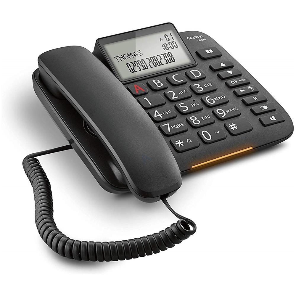DL380 Telefono Fisso a Filo con Tasti Grandi e Vivavoce Colore Nero - Foto 2