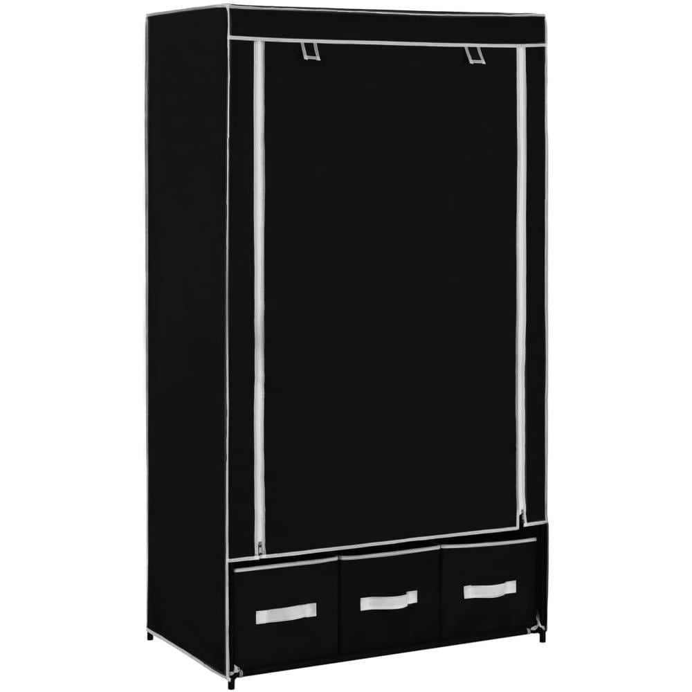 Armadio Nero 87x49x159 Cm In Tessuto - Foto 1