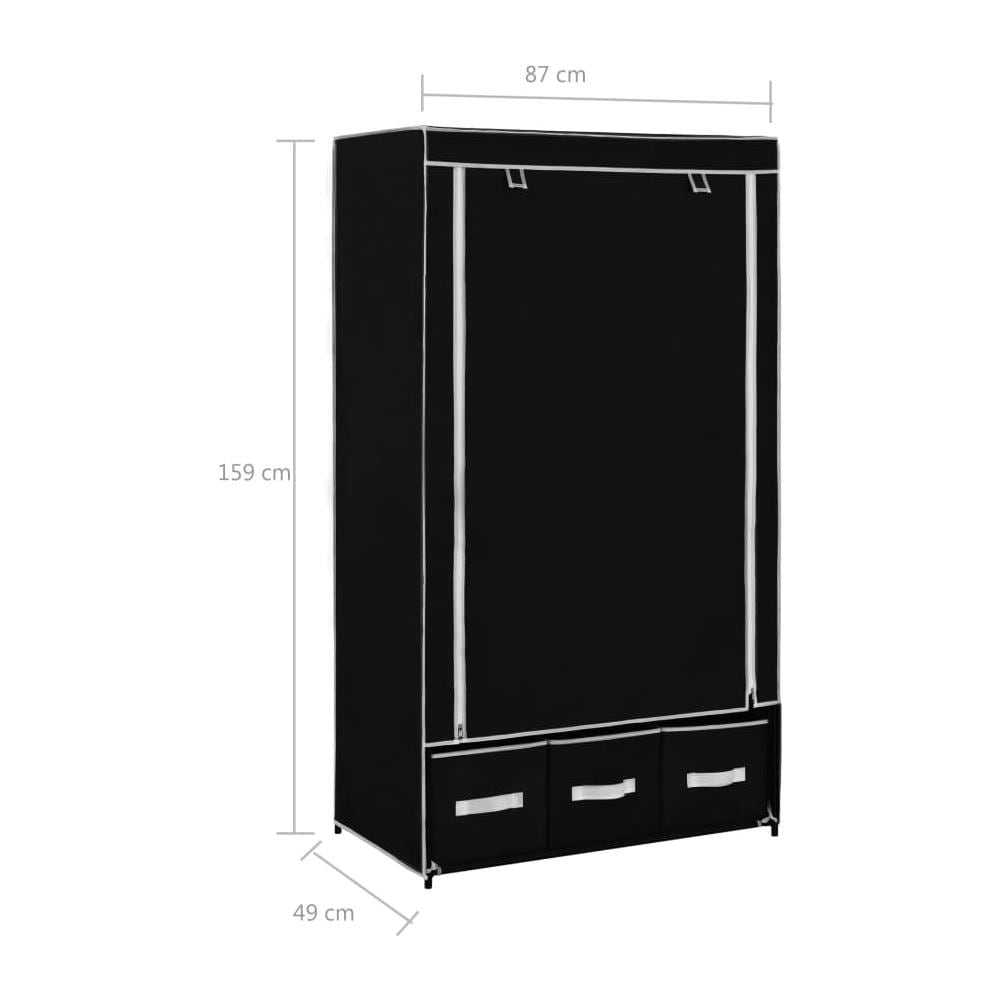Armadio Nero 87x49x159 Cm In Tessuto - Foto 14