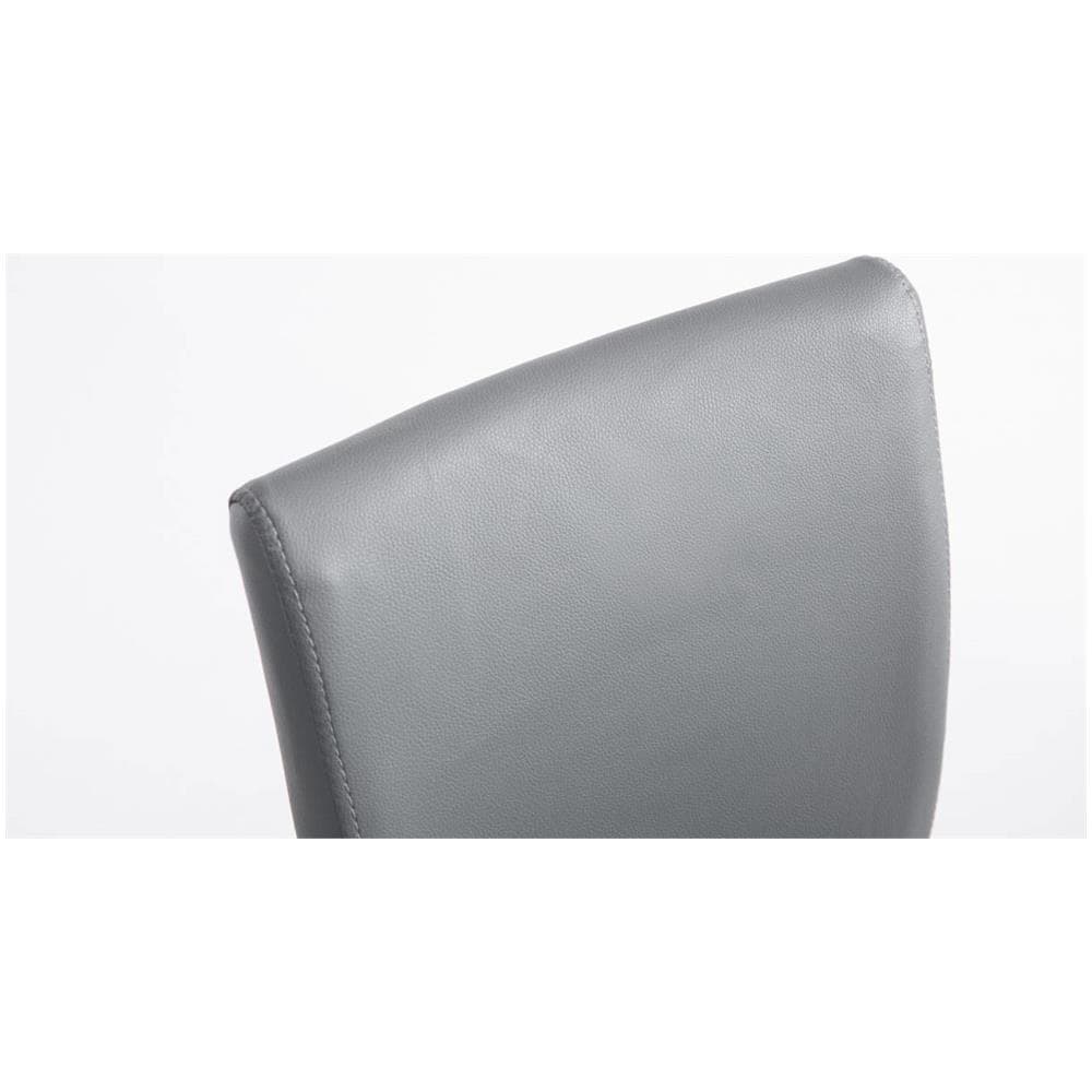 Set 2 Sgabelli Cucina Moderni Köln con Schienale e Poggiapiedi - Coppia Sgabelli Alti Imbottiti in Similpelle, Girevoli e Regolabili 60-80,5 cm Grigio - Foto 5