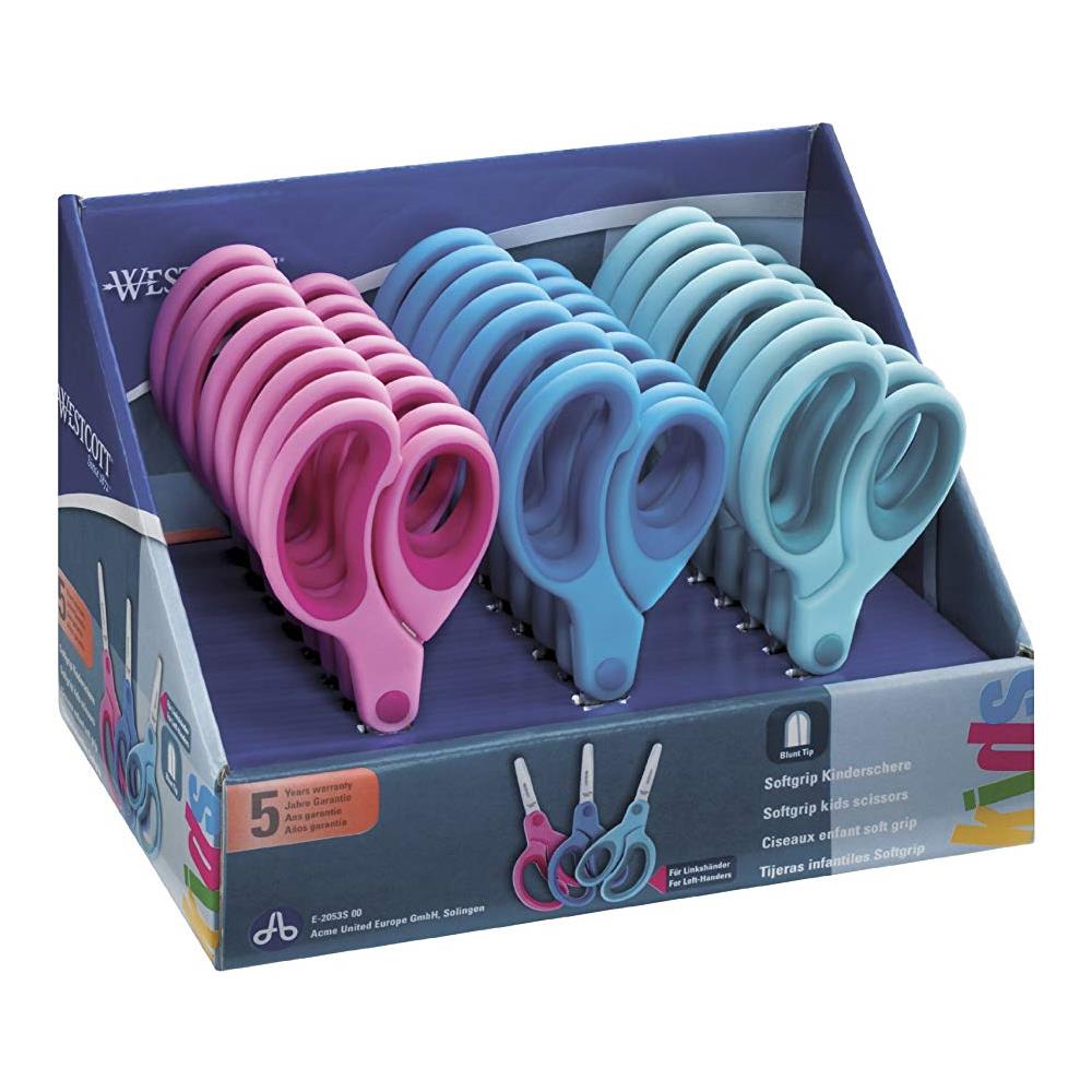 Scissors p Softgrip Punta Arrotondata, 24 Pezzi Misto 5"" Multicolore - Foto 1