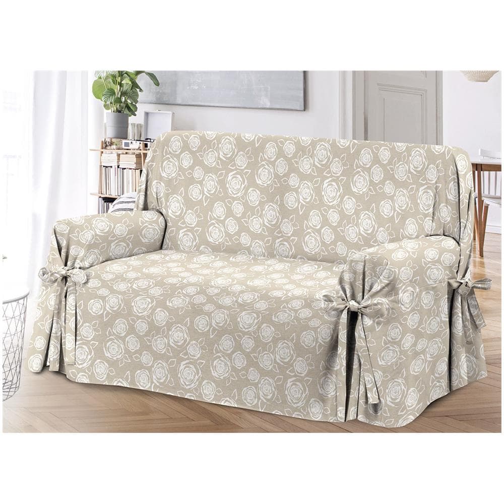 Copridivano Con Laccetti Disegno Rose Modello O.B. Poltrona Rose - Foto 1