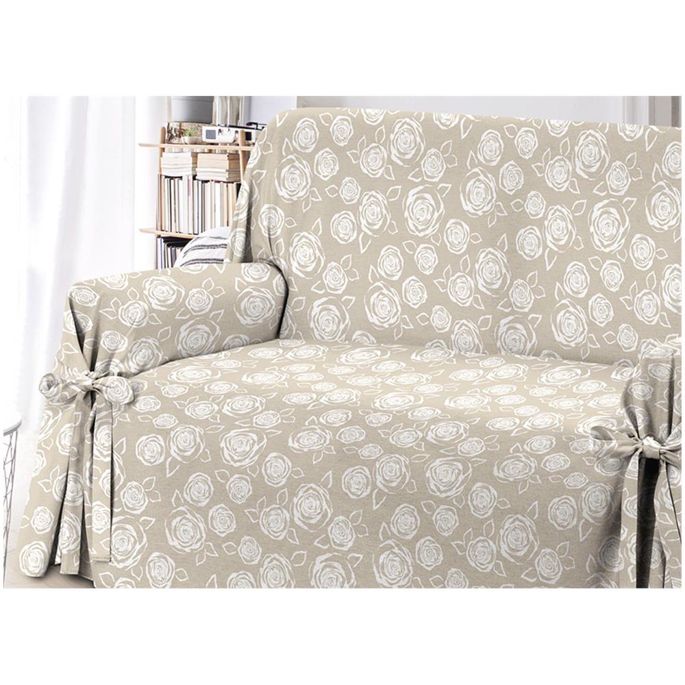 Copridivano Con Laccetti Disegno Rose Modello O.B. Poltrona Rose - Foto 2