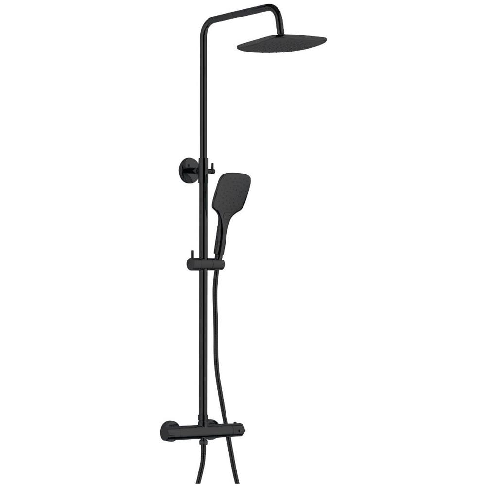 Colonna Doccia Attrezzata Slot Black Termostatica 2 Funzioni Doccetta Quadro - Foto 2