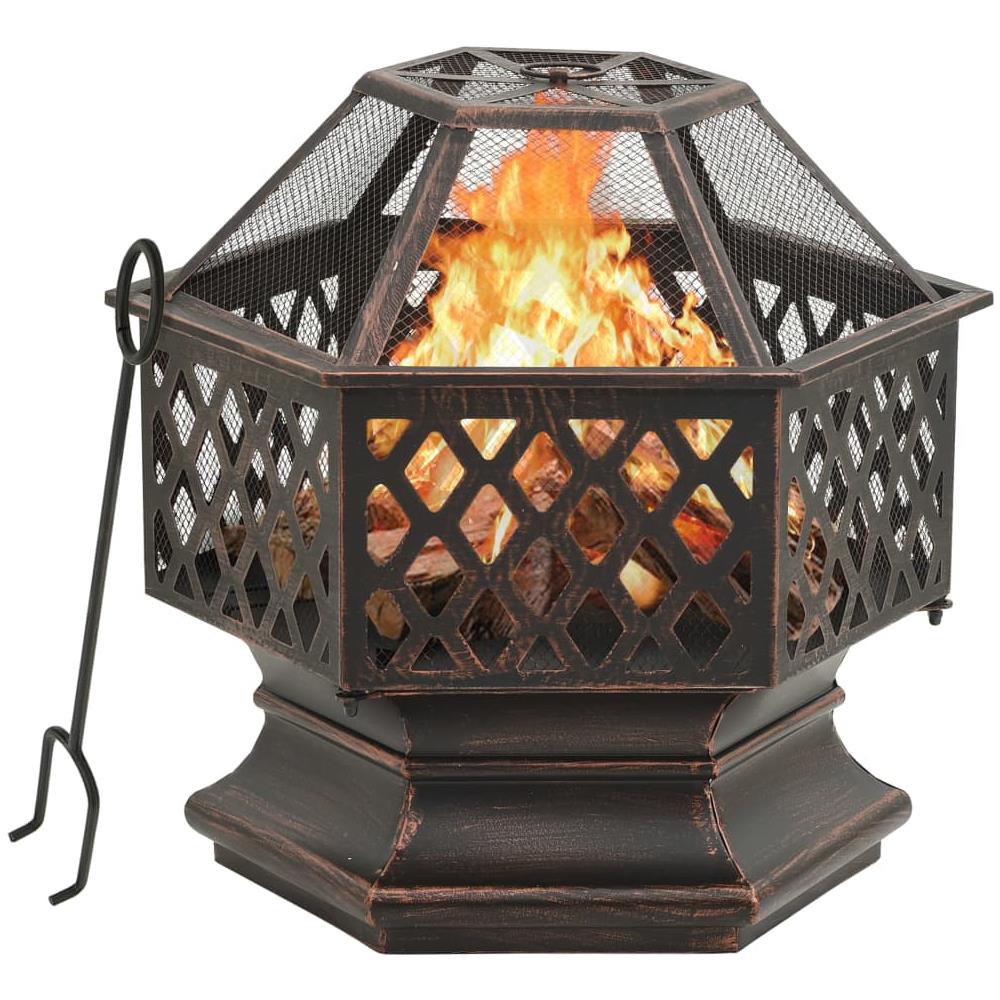 Braciere Rustico Con Attizzatoio 62x54x56 Cm Xxl In Acciaio - Foto 1