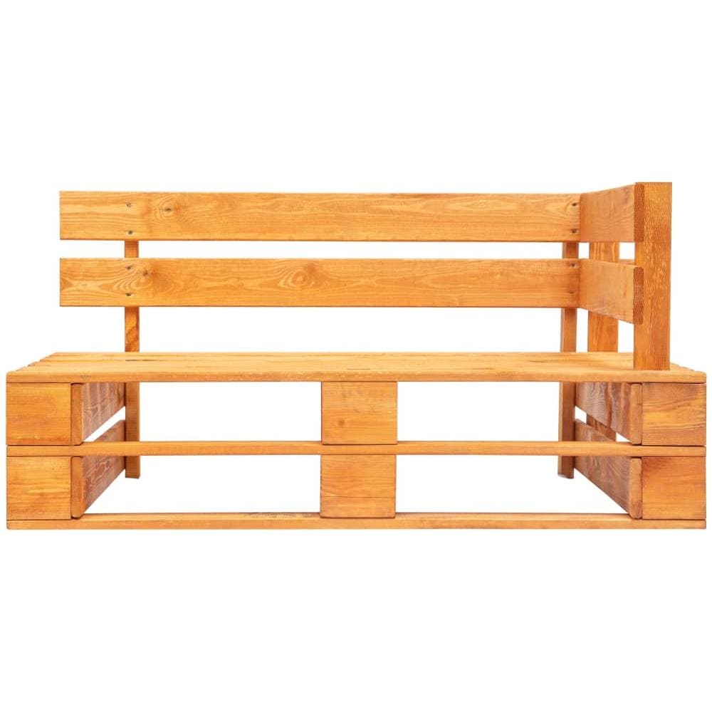 Divano Angolare in Pallet in Legno di Pino Impregnato Miele - Foto 3
