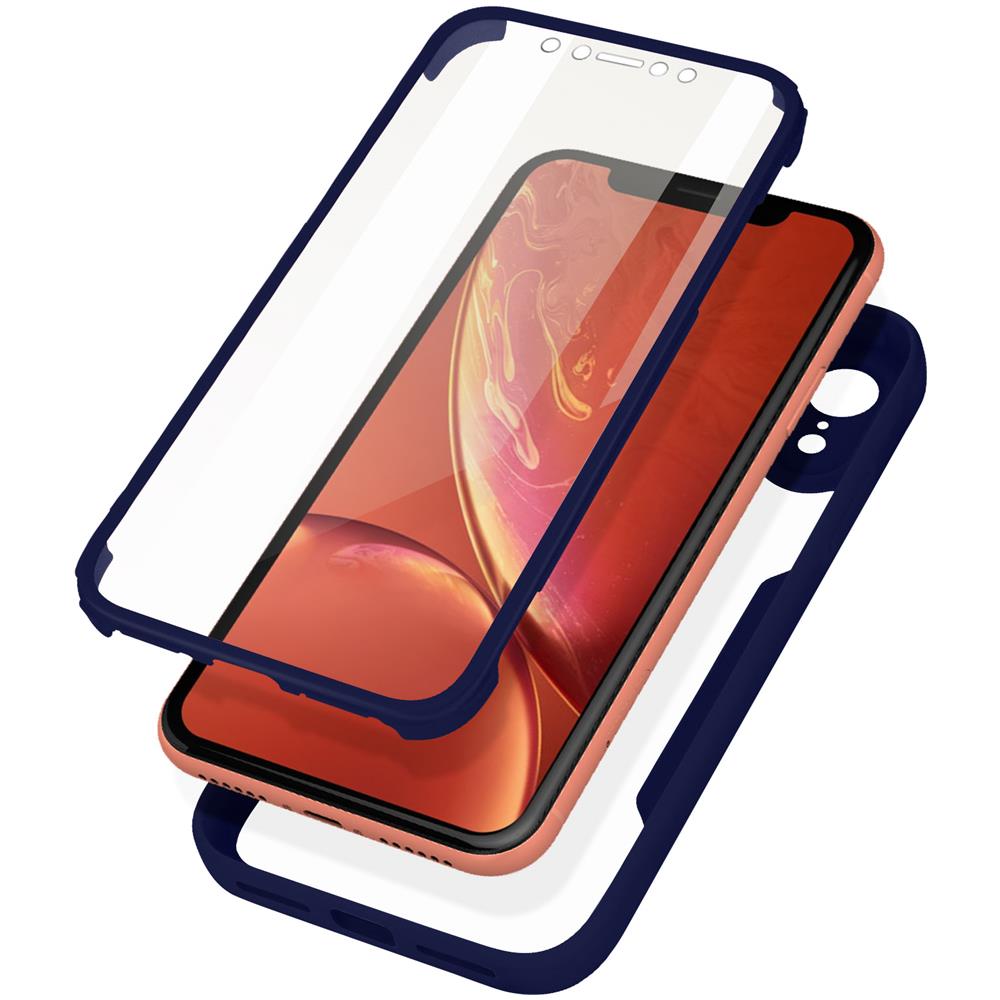 Cover Iphone Xr Retro Plexiglass Fronte Polimero Rinforzata Bordo Blu - Foto 1