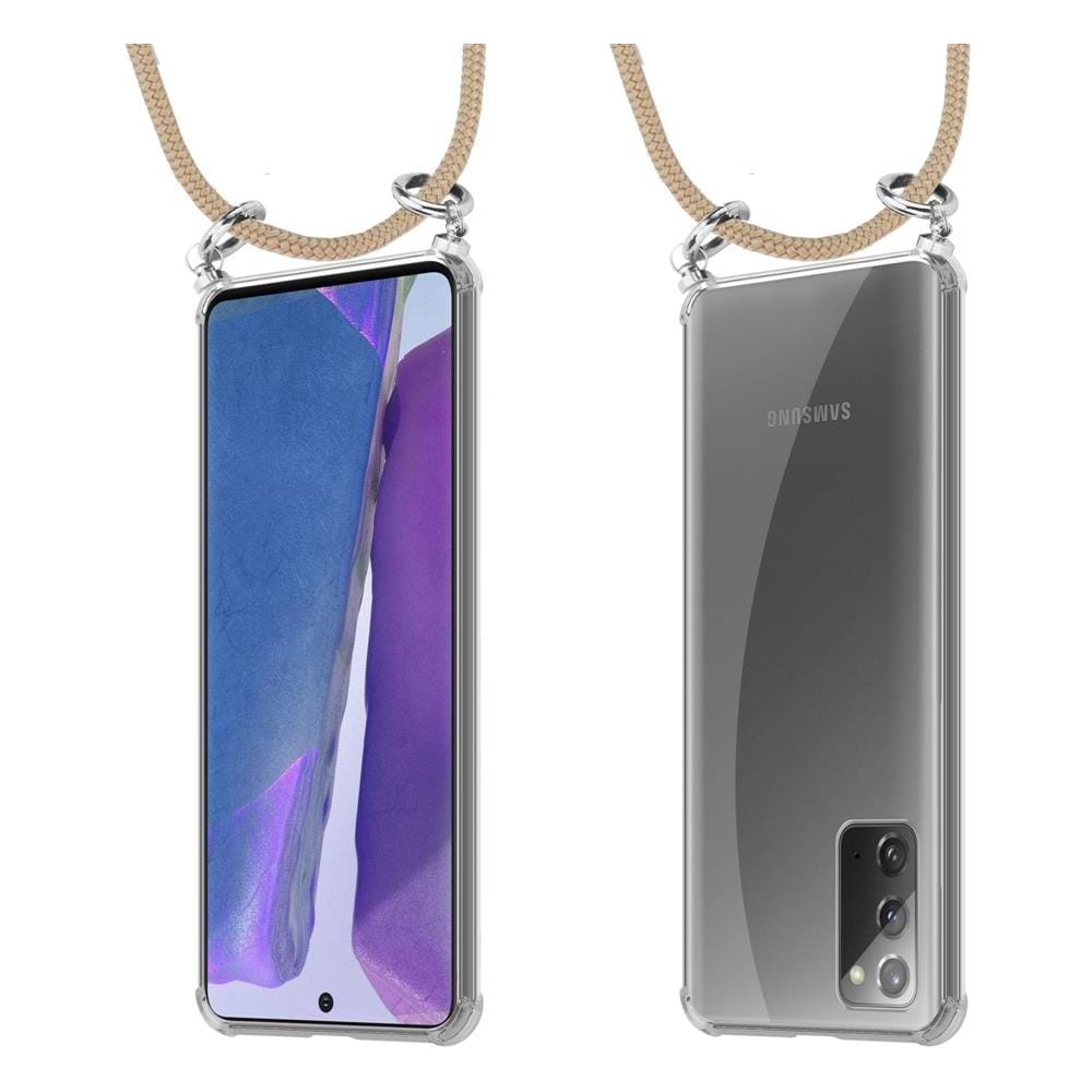 Catena Di Telefoni Cellulari Compatibile Con Samsung Galaxy Note 20 In Marrone Brillante - Coperchio Protettivo In Silicone Con Anelli D'argento, Cinturino In Corda E Custodia Staccabile - Foto 8
