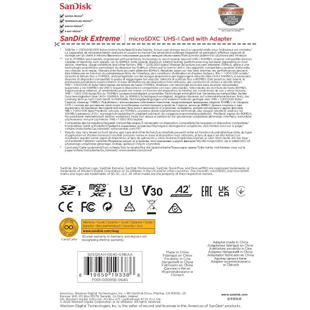 Extreme 64 GB MicroSDXC UHS-I Classe 10 - Foto 4