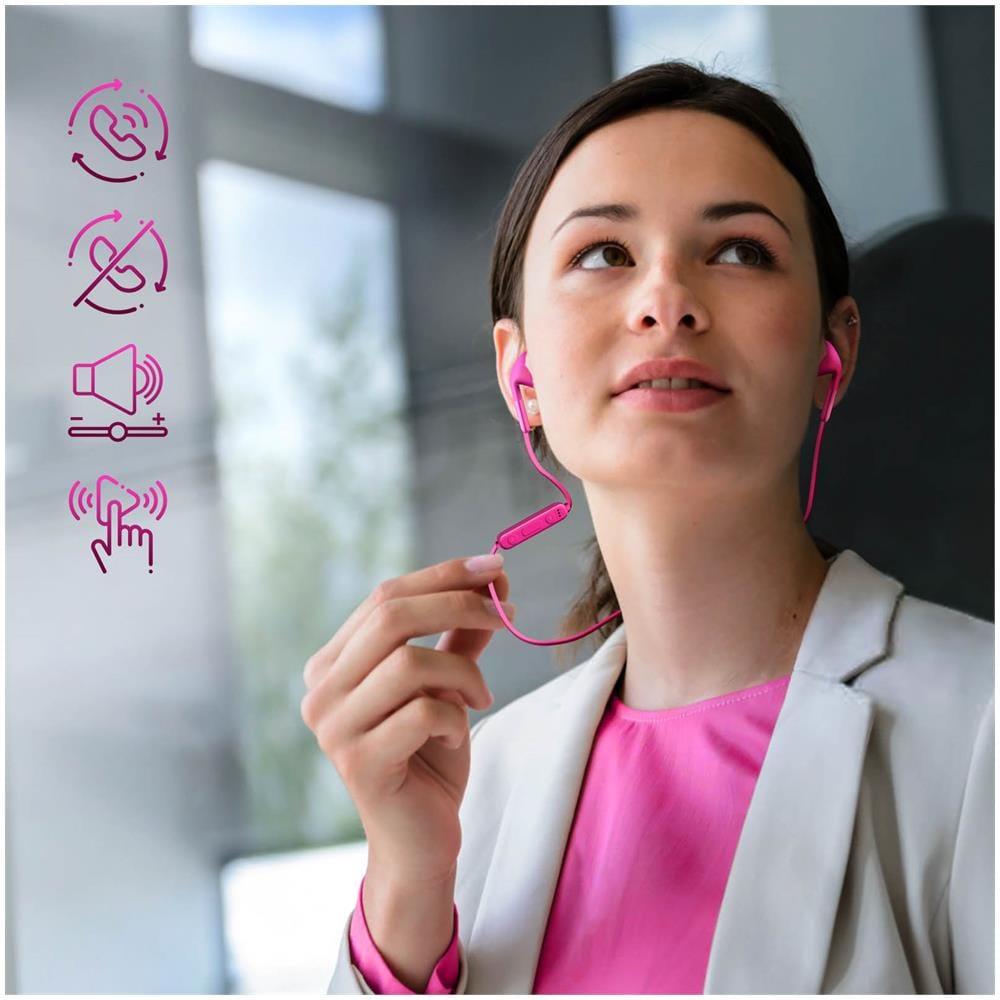 Auricolari In-ear Bluetooth Con Microfono Hdtati Basic Music Fucsia - Foto 2