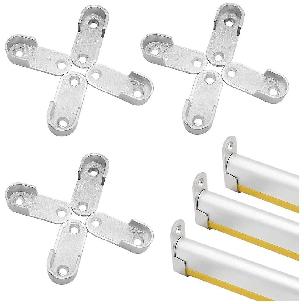 4 Pezzi Supporto Bastone Tenda, 28 mm/1,1 Pollice, Asta Armadio Supporto, Staffe per Aste da Armadi a Forma di U, Supporto Flangia Asta di Sostegno