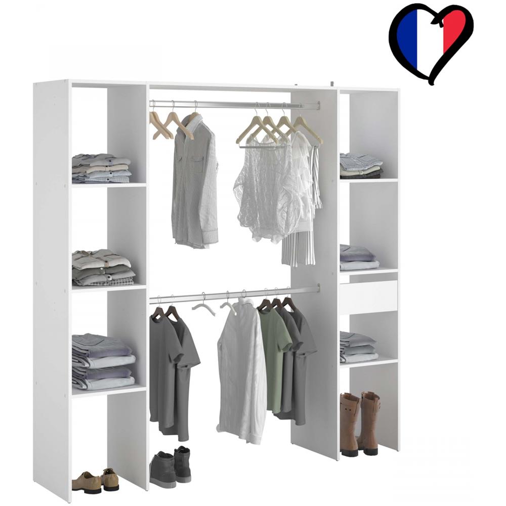 Elysee Armadio A Vista 6 Ripiani, 1 Cassetto, 2 Barre Appendiabiti 180x40x180 - Foto 1