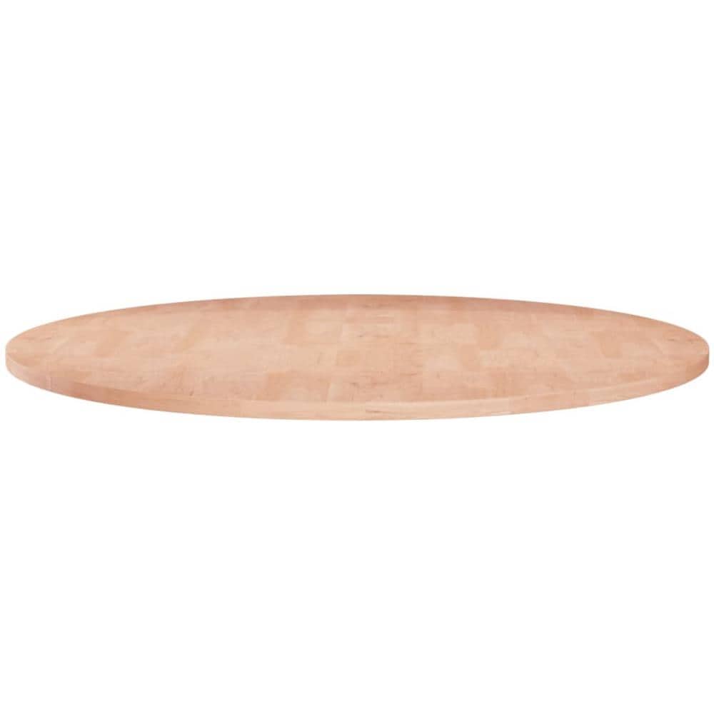 Piano Tavolo Rotondo 80x1,5 Cm Massello Di Rovere Non Trattato - Foto 1