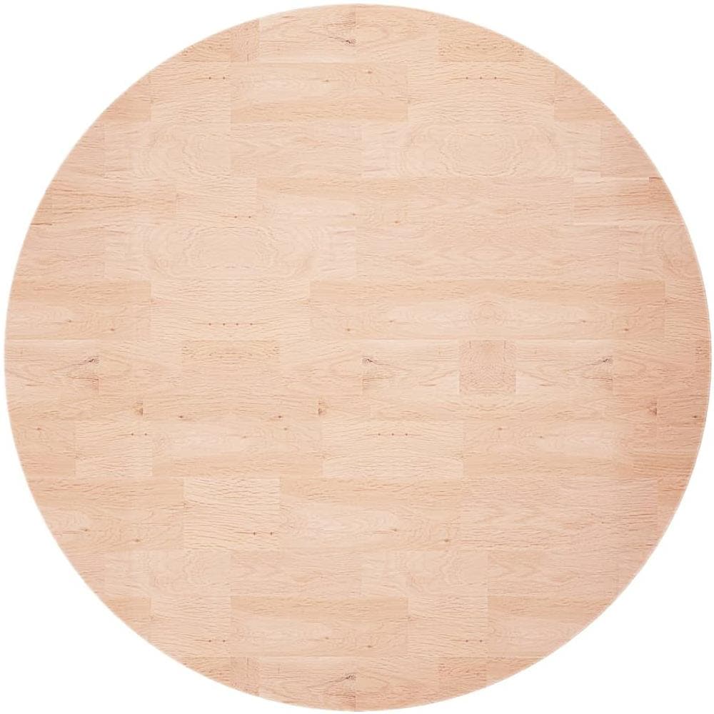 Piano Tavolo Rotondo 80x1,5 Cm Massello Di Rovere Non Trattato - Foto 2