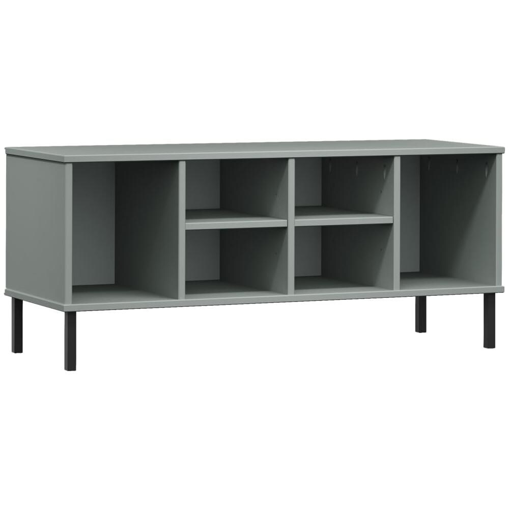 Scarpiera Gambe Metallo Grigio 106x35x45cm Legno Massello Oslo - Foto 2