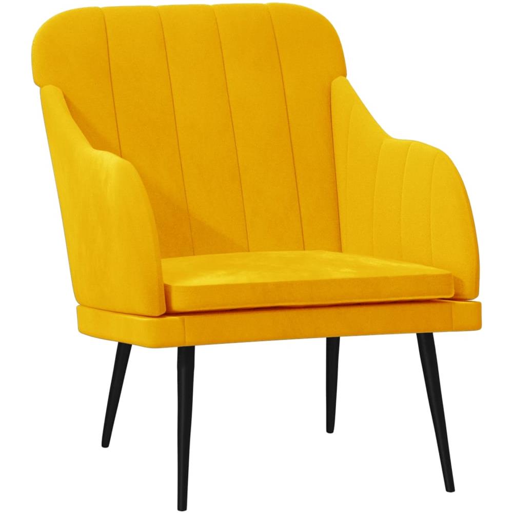 Poltrona Gialla 63x76x80 Cm Velluto - Foto 2