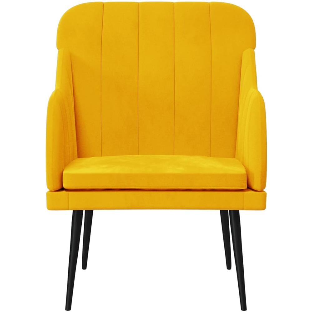 Poltrona Gialla 63x76x80 Cm Velluto - Foto 3