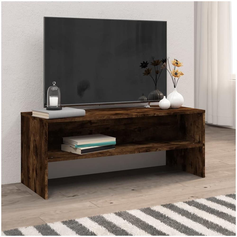 Mobile Porta Tv Rovere Fumo 100x40x40 Cm In Legno Multistrato - Foto 1