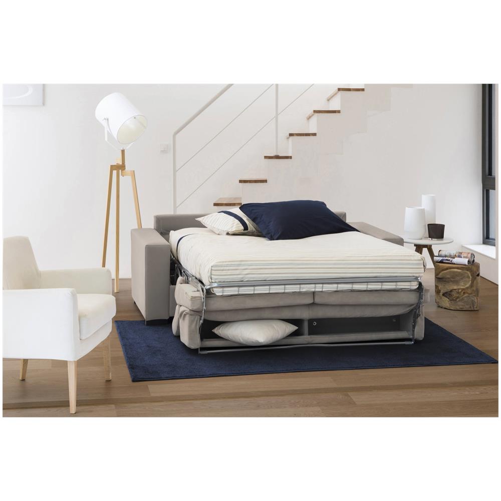 Divano Letto Afra, Divano A 2 Posti, 100% Made In Italy, Sofà Soggiorno Con Apertura Girevole, Con Poggiatesta Regolabili E Braccioli Standard, Cm 180x95h85, Tortora - Foto 2