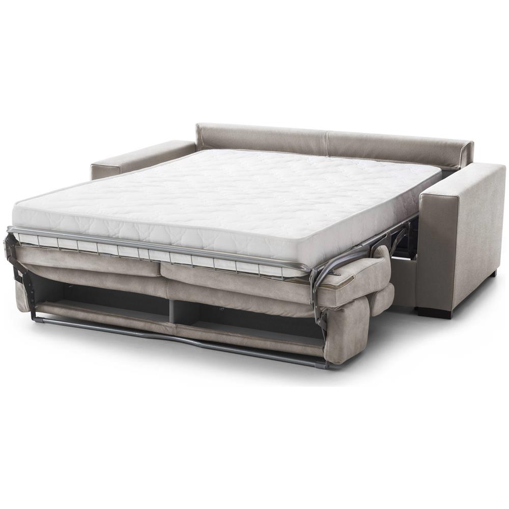 Divano Letto Afra, Divano A 2 Posti, 100% Made In Italy, Sofà Soggiorno Con Apertura Girevole, Con Poggiatesta Regolabili E Braccioli Standard, Cm 180x95h85, Tortora - Foto 4
