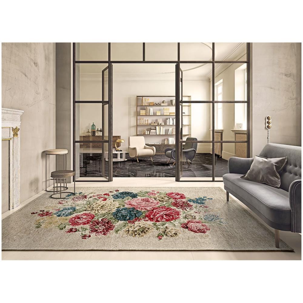 Tappeto Arredo Antiscivolo Camera Salotto Disegno Floreale Danubio Deserto By Suardi 85x150 Deserto - Foto 5