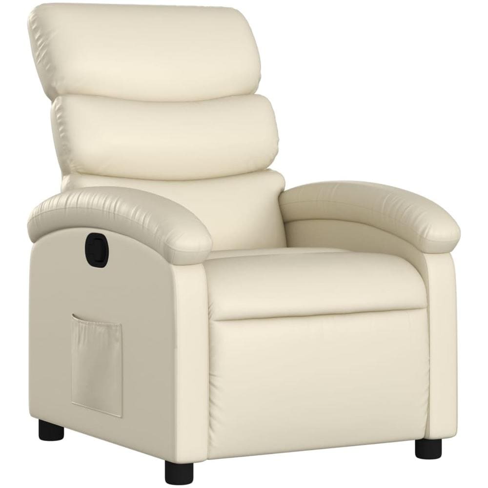Poltrona Reclinabile Crema In Similpelle - Foto 1