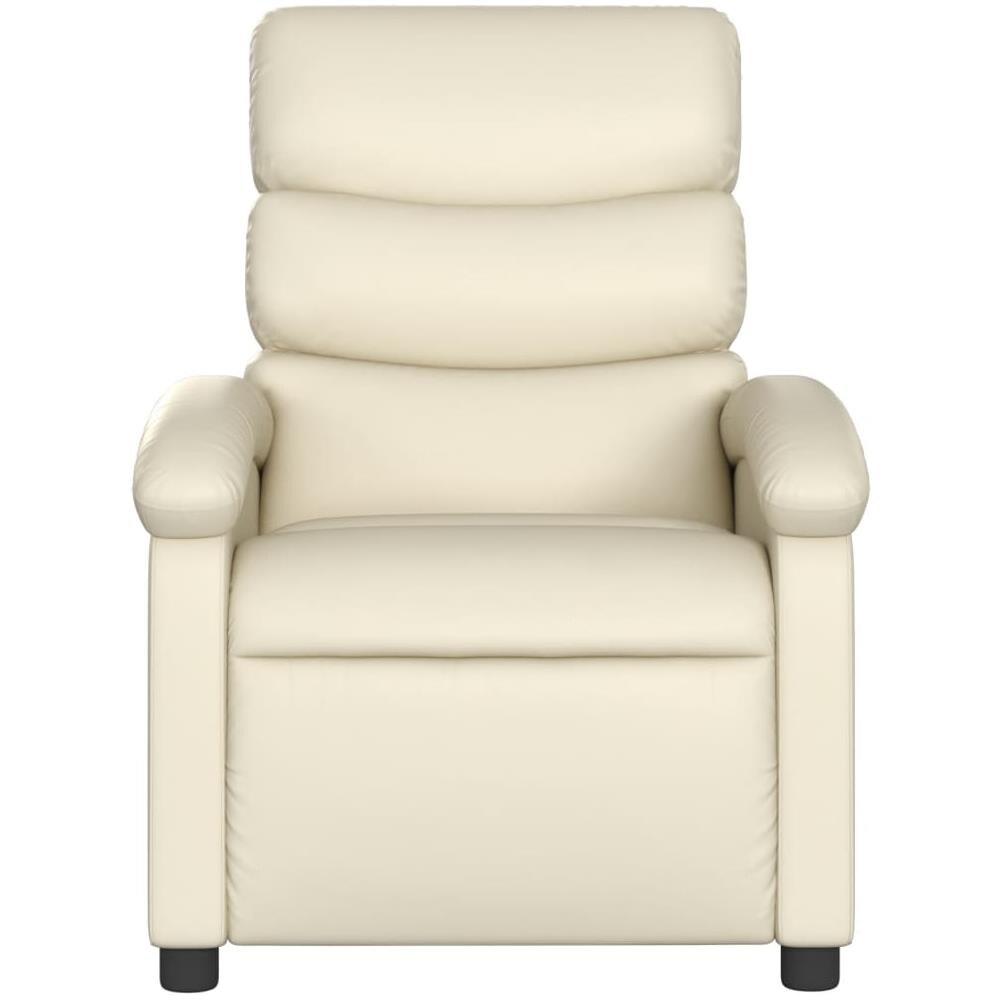 Poltrona Reclinabile Crema In Similpelle - Foto 2
