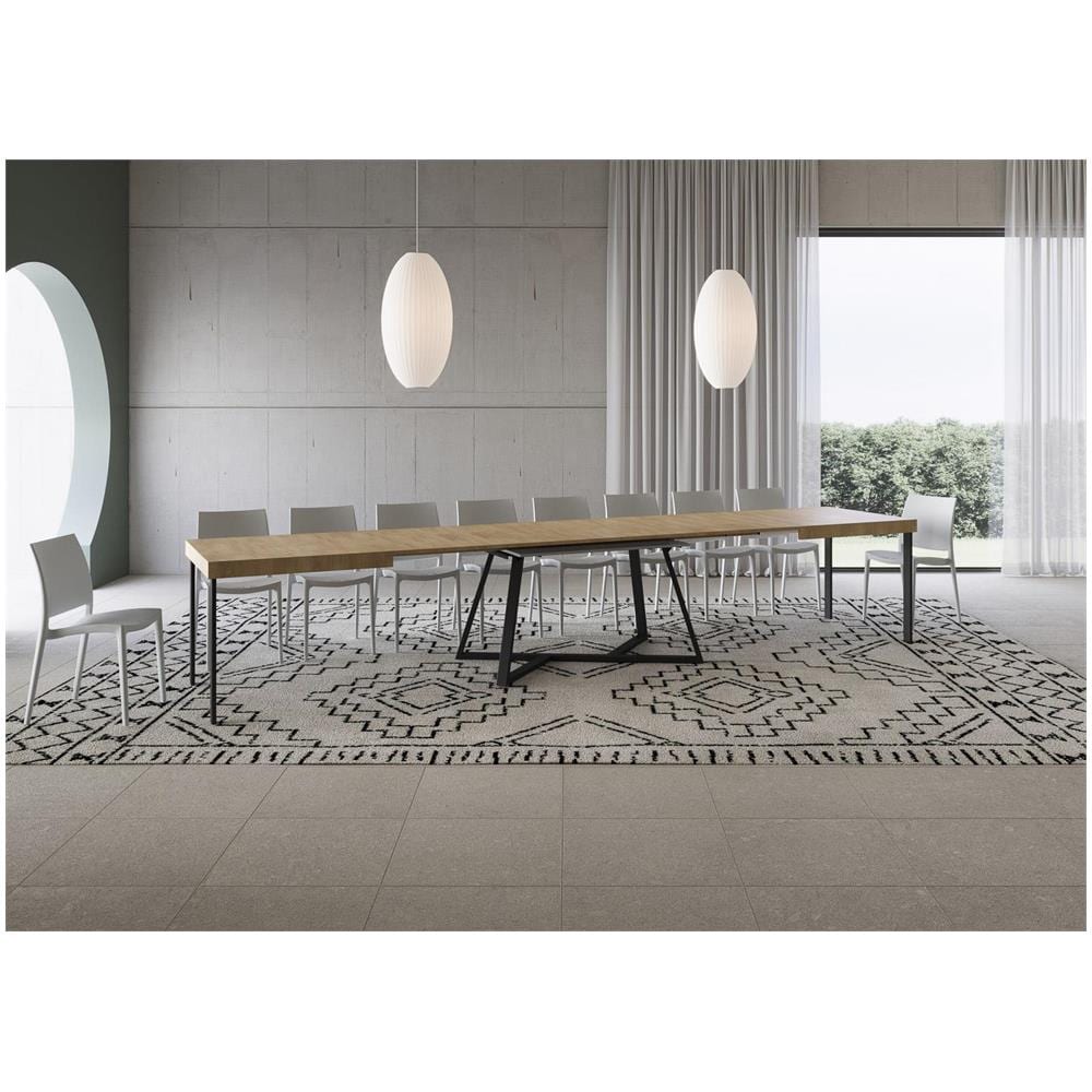 Tavolo allungabile 90x200/460 cm Booster quercia natura gambe antracite - Foto 4