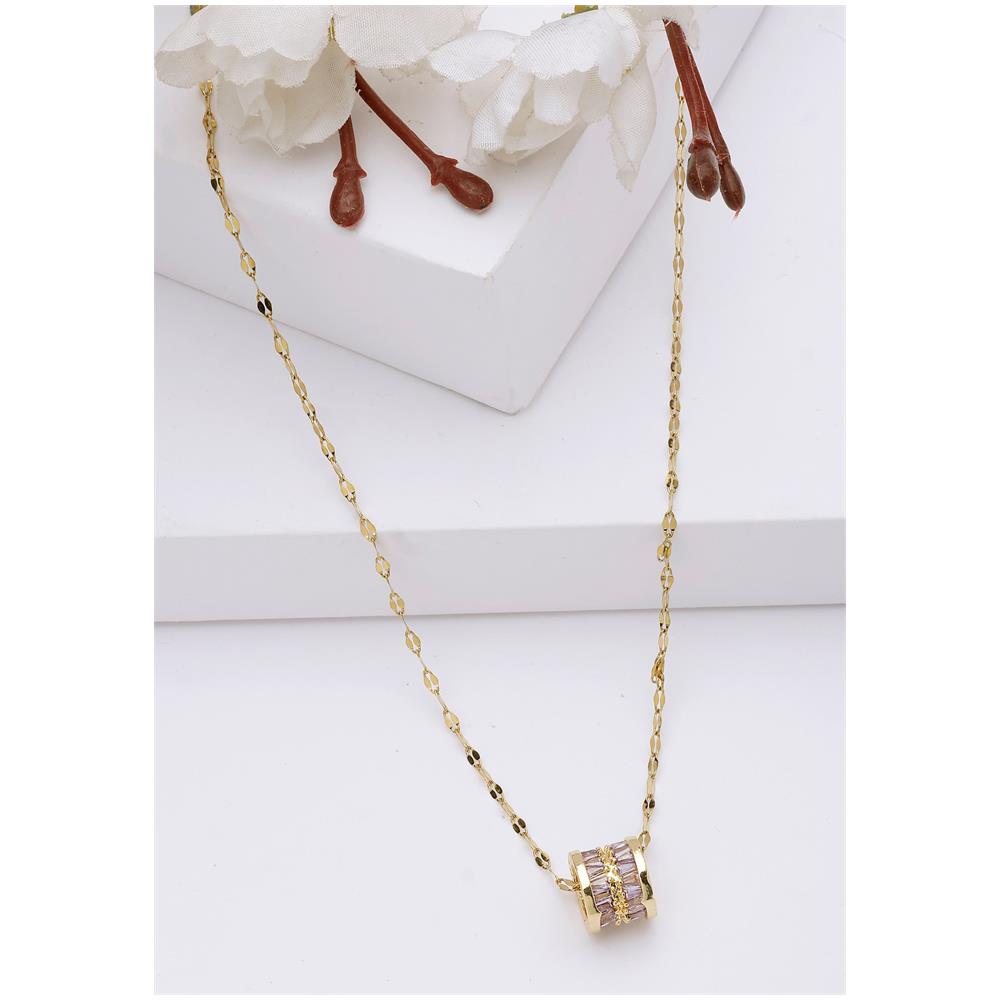 Diva Collana con Catena a Cilindri Intarsiati Elegante - Foto 1