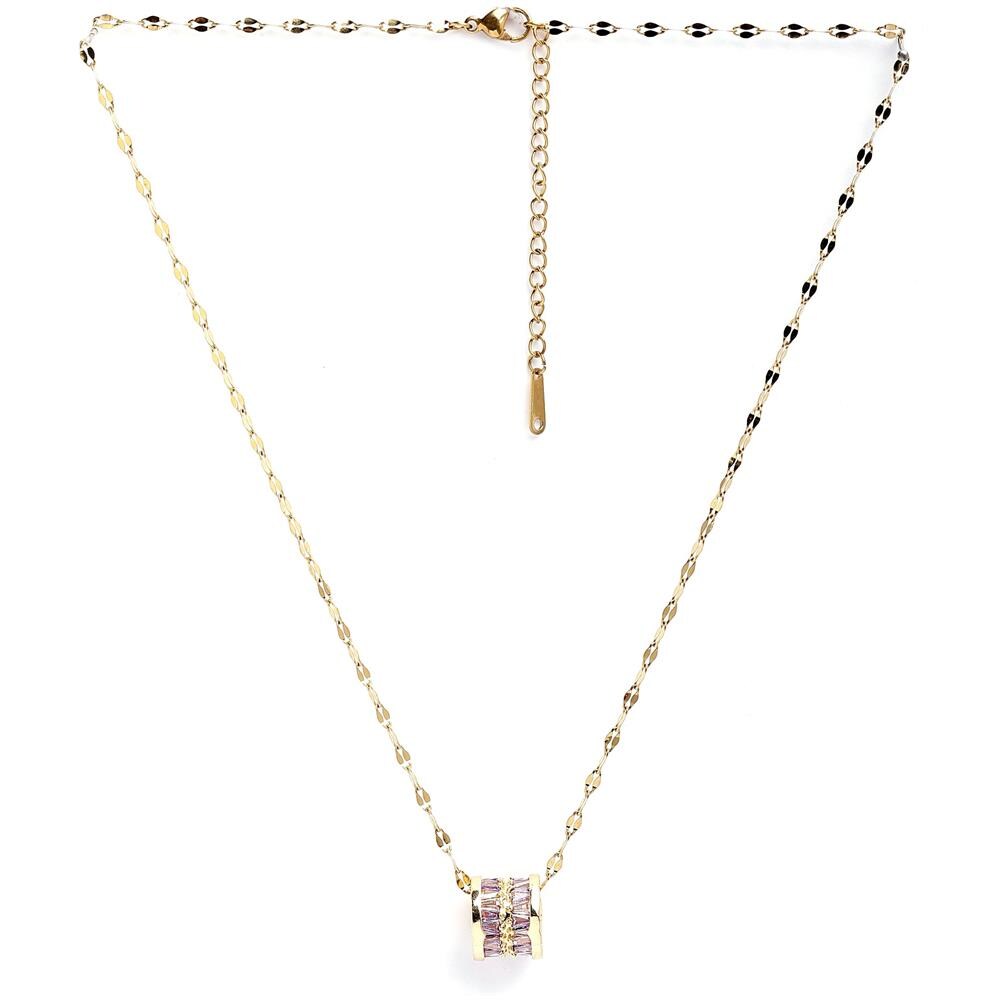 Diva Collana con Catena a Cilindri Intarsiati Elegante - Foto 2