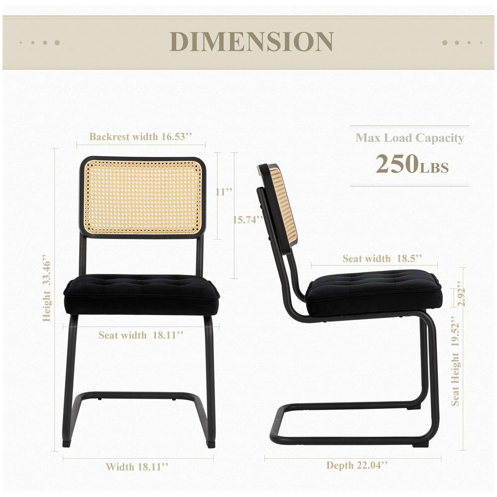 Set Da 2 Sedie Dai Un Nuovo Stile Ai Tuoi Pasti Con Comfort Raffinato, Nero - Foto 2
