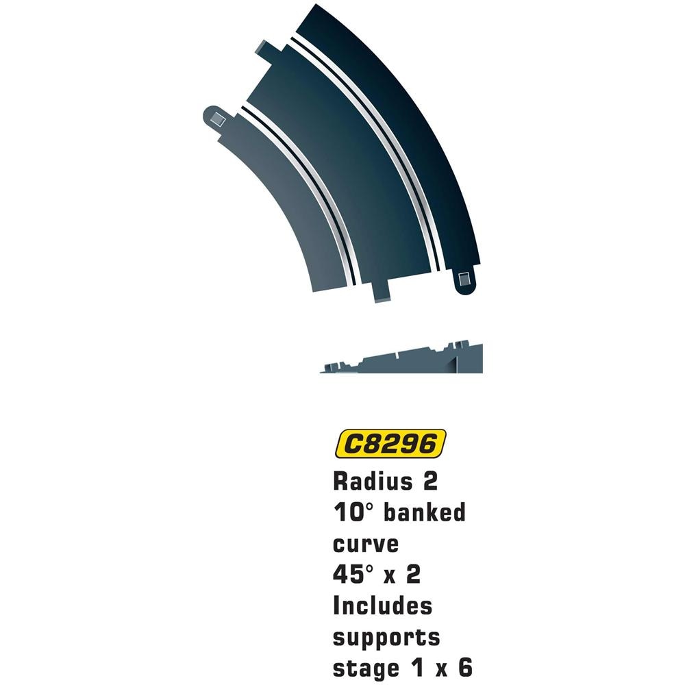 Accessori 1:32 Curva 45? Raggio 2 con supporto 2pz C8296 - Foto 1