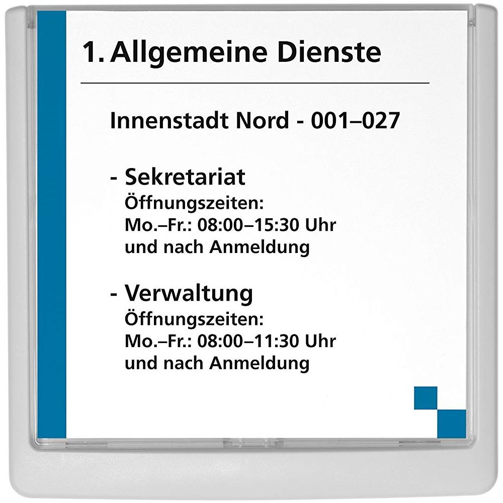 486202 - Click Sign, Targa Fuori Porta In Abs, Sportellino Apribile Con Tasto, Installazione Con Viti O Biadesivo, 149x148,5 Mm, Bianco - Foto 2