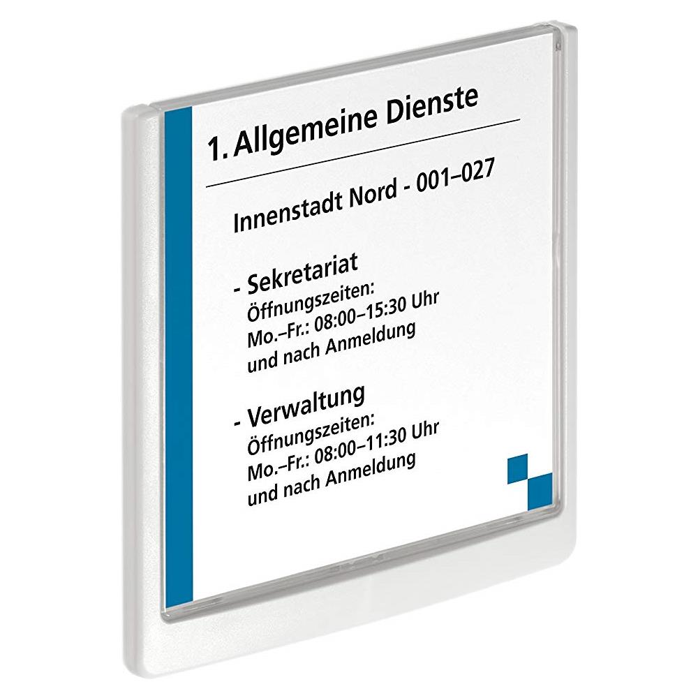 486202 - Click Sign, Targa Fuori Porta In Abs, Sportellino Apribile Con Tasto, Installazione Con Viti O Biadesivo, 149x148,5 Mm, Bianco - Foto 1