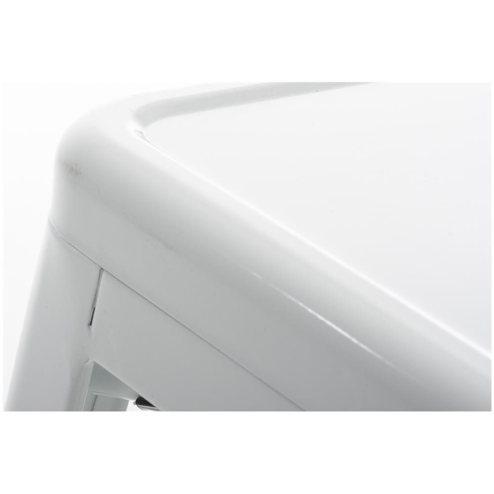 Panchetto Multiuso Armin in Metallo I Sgabello Industriale Impilabile I Sgabello Fisso Urban da Cucina Alt. 46 CM I Carico Max 200 kg Bianco - Foto 5