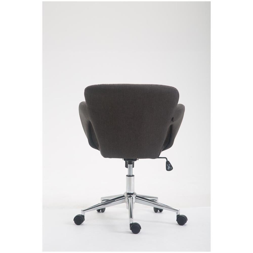 Sedia da Ufficio Edison in Tessuto - Sedia Design da Scrivania Imbottita e Oscillante - Poltrona Studio Regolabile in Altezza con 5 Ruote e Telaio in Metallo Cromato Grigio Scuro - Foto 5