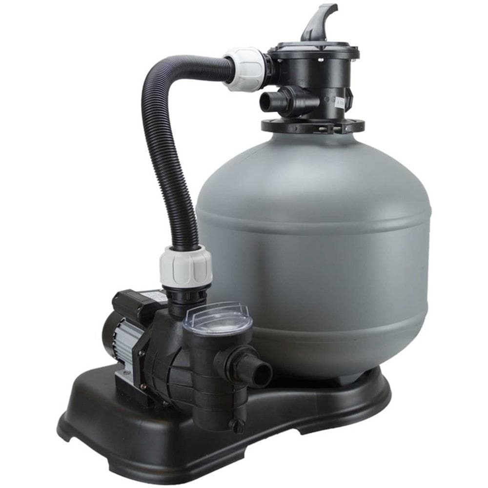 New Plast Gruppo Filtrante Filtro Sabbia 8 M3 Tf / s 800 Pompa 0,60 Hp Valvola Selettrice 6 Vie Carica 50 Kg Sabbia Quarzifera Montato Basamento Plastica Fornito Portagomma Fascette Inox Protezione Ipx5 Termoprotettore Autoripristinante - Foto 1