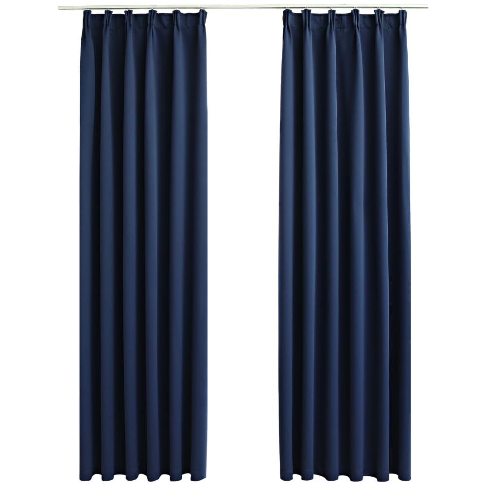 Tende Oscuranti Con Ganci 2 Pz Blu 140x245 Cm - Foto 2