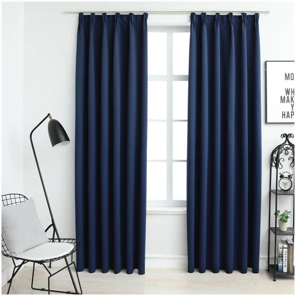 Tende Oscuranti Con Ganci 2 Pz Blu 140x245 Cm - Foto 1
