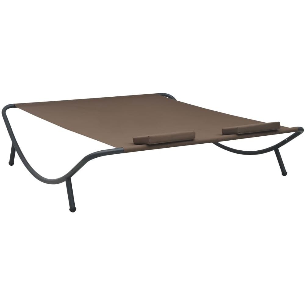 Lettino da Esterno in Tessuto Marrone - Foto 7