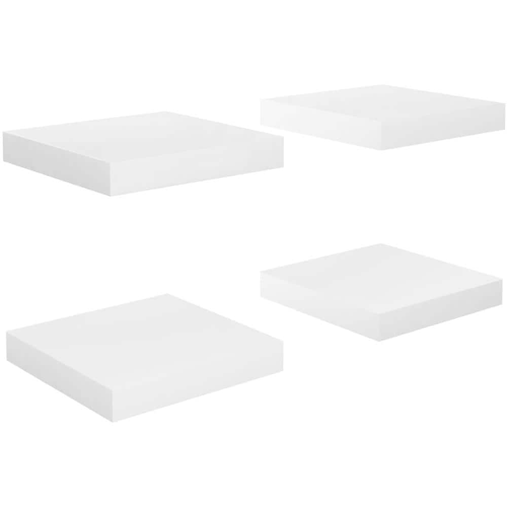 Scaffali A Parete 4 Pz Bianco Lucido 23x23,5x3,8 Cm In Mdf - Foto 2