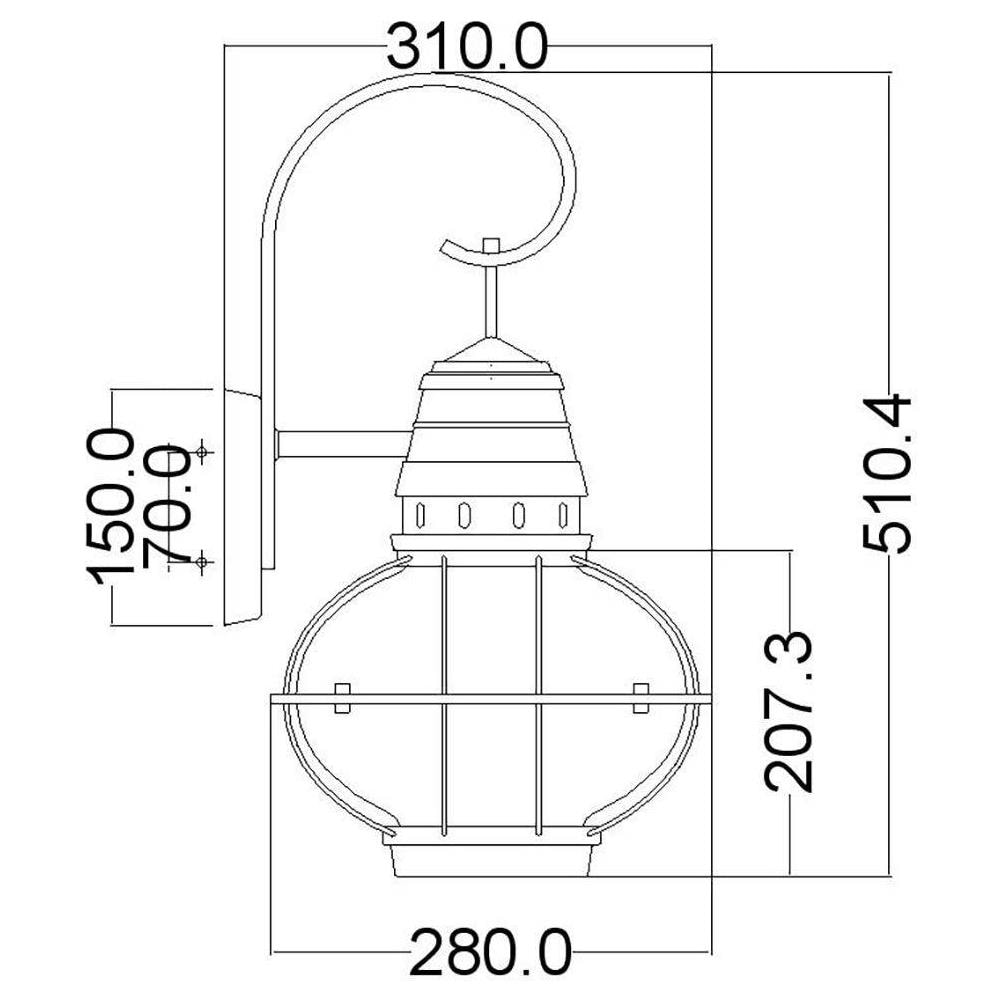 Lanterna Da Parete Per Esterno Grande 1 Luce Zinco Ip44, E27 - Foto 1